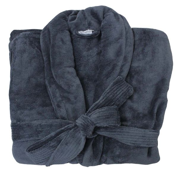 Club Classique Luxury Fleece Gown - Charcoal