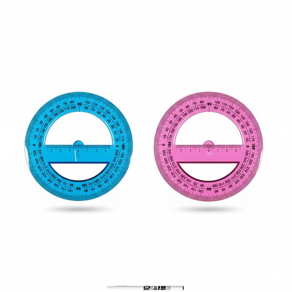 Flexible 360 Protractor Set - 2 Pack in 2 Colors - Math &amp; Art + ReVibe Pen
