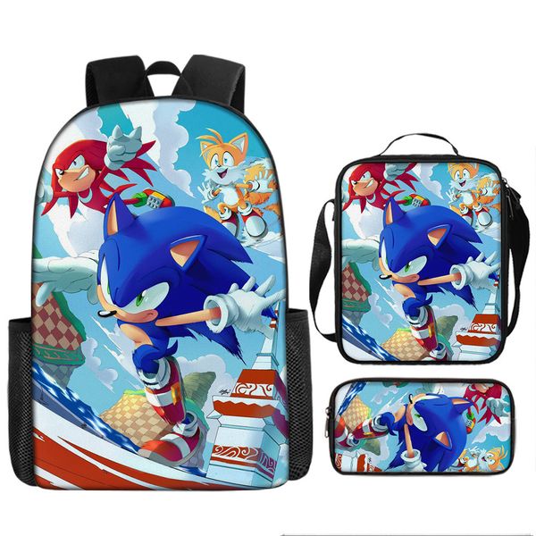 Kids School Backpack Set - 3-Piece (Lunch Box &amp; Pencil Case) Dandy's World