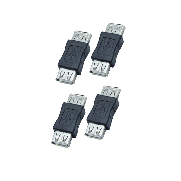 ARLCA - USB Female To Female Adapter - Black - 4 Pack