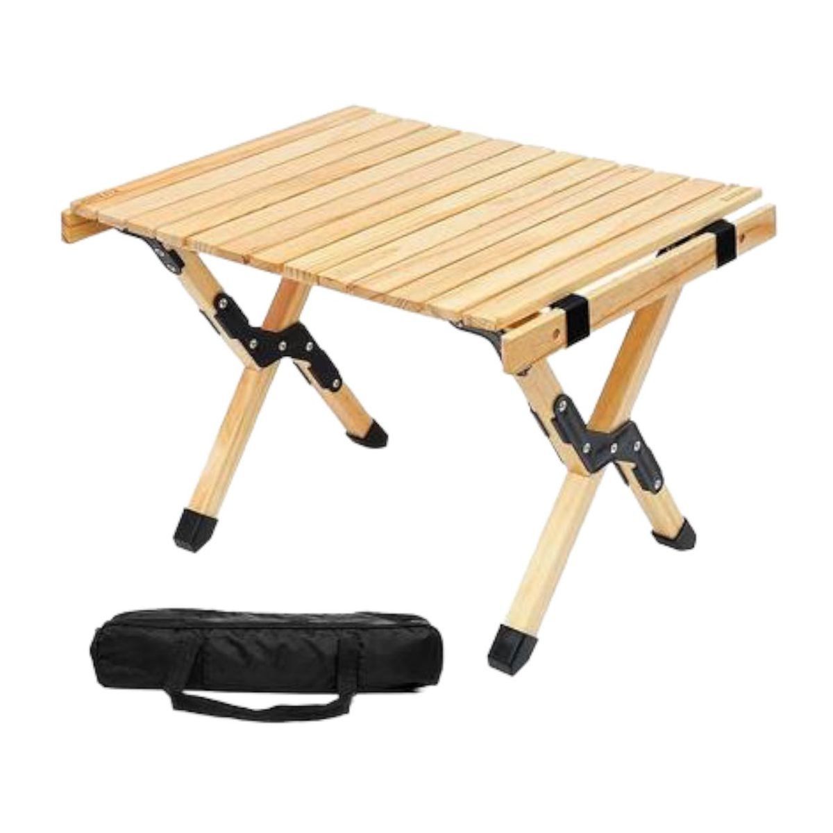 Small Portable 60CM Picnic Table \ Beech Wood RollUp Folding Camping