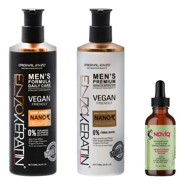 Nano Keratin Shampoo &amp; Smoothing Treatment for Hair + Noviq Hair/ Scalp Oil