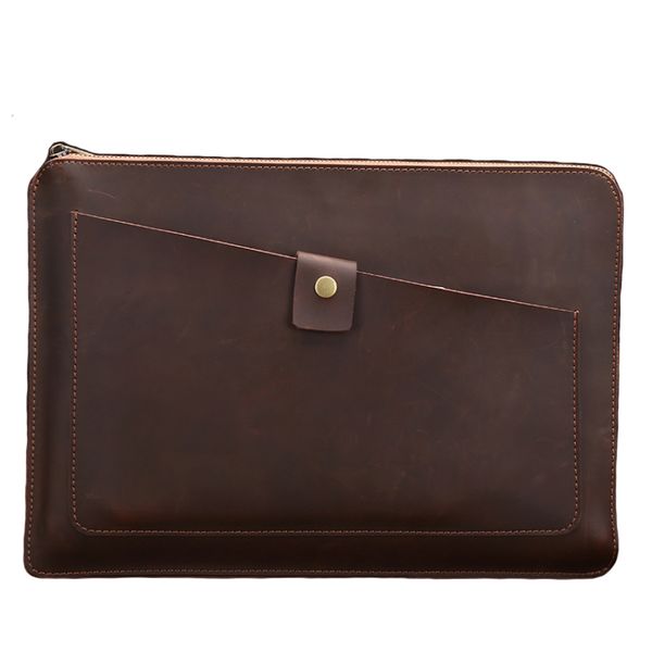 15.4 inch Leather Laptop Sleeve Bag