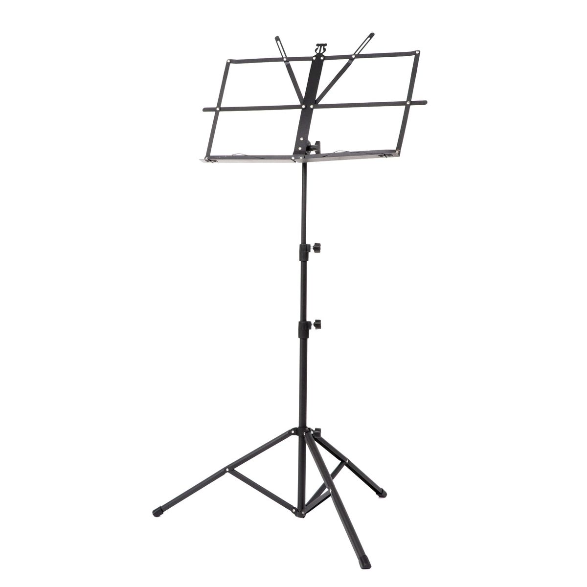 Tubular triangle leg foldable music stand-adjustable lifting