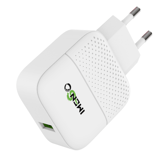 IMENSO USB-A Charger Adapter for Smart Phones - White