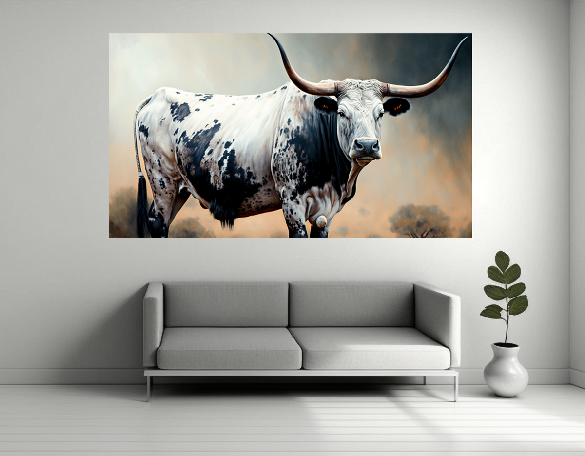 Canvas Wall Art - Nguni Bull Fancy Artwork B1465 | Shop Today. Get it ...