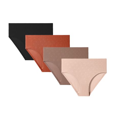 Women High Waisted Seamless Underwear Full Coverage Briefs No Show Panties Image