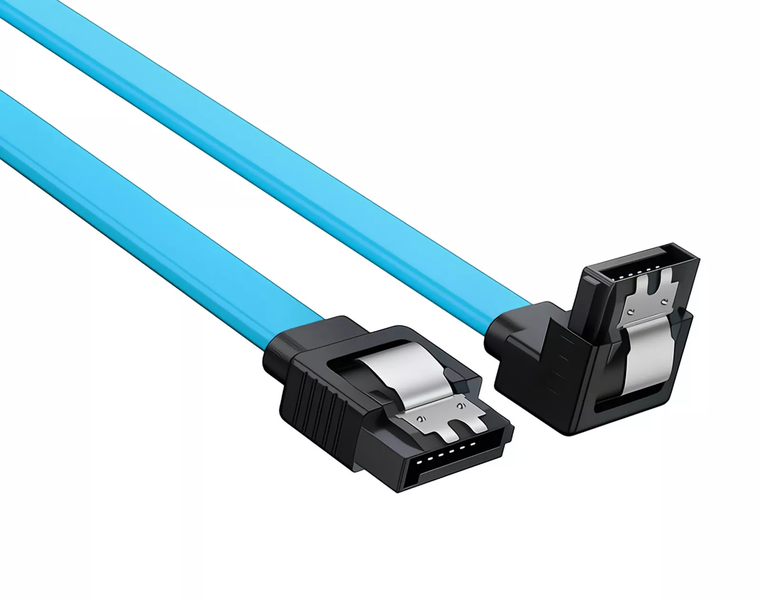 Entratech Right Angle SATA 3 Data Cable, 6Gbps with Locking Latch - 2pc