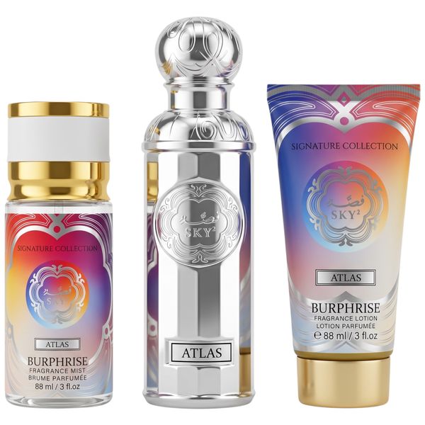3 Pieces Burphrise Atlas Sliver Eau de Parfum Fragranced Mist Body Lotion