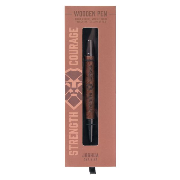 Pen in Gift Box - Strength, Courage, Wooden Finish