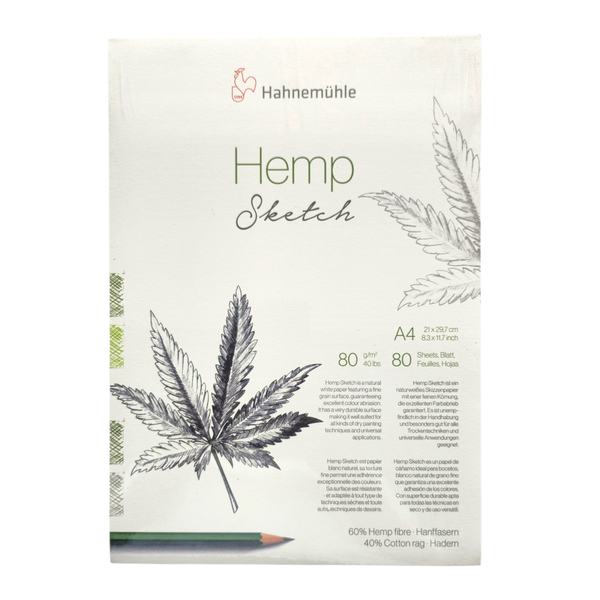 Hahnemuhle 80gsm Hemp Sketch Book A4 80 sheet