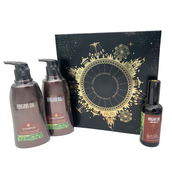 Argan Oil Gift Set - Shampoo &amp; Conditioner 350ml &amp; Argan Oil 100ml