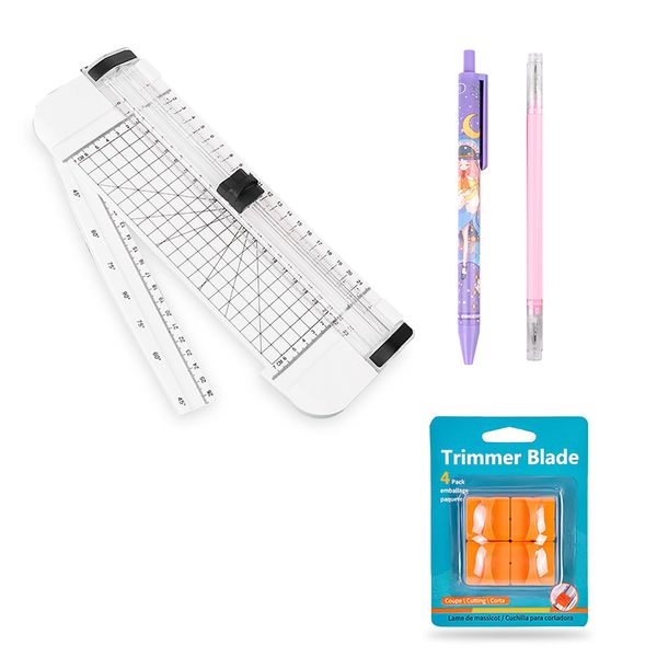 A5 Paper Trimmer Guillotine &amp; 1 Knife Pen 1 Double Head Pen 4 Blades-815