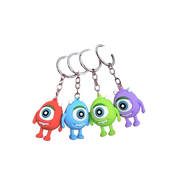 4 Pcs Creative One-Eyed Monster Doll Keychain - Red, Blue, Green, Purple