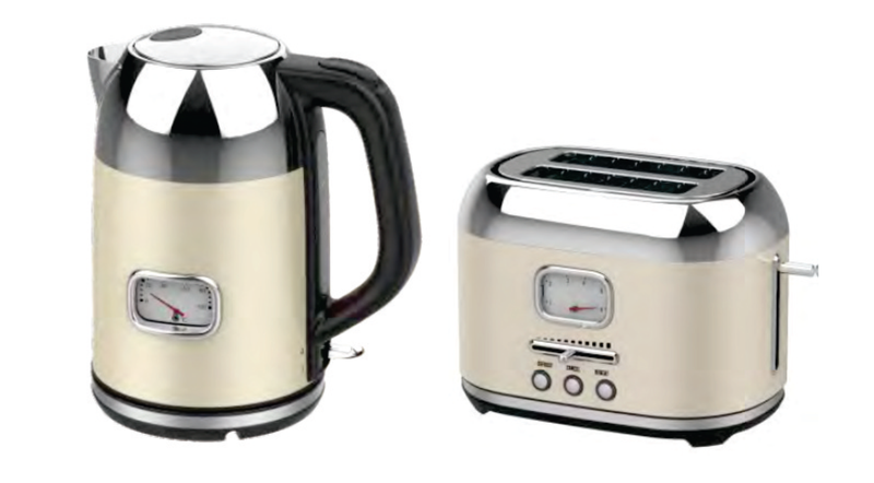 Goldair - Kettle &amp; Toaster Set - Retro Cream