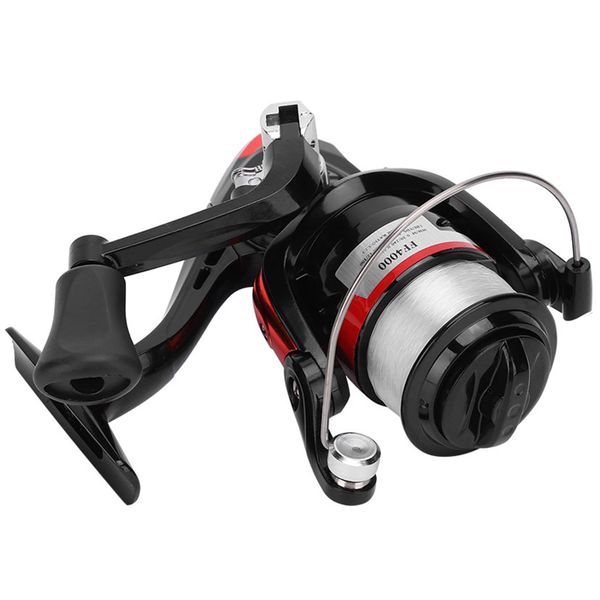 Black Red Portable Fishing Reel with Fish Wire