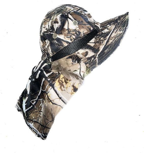 Round Sun Protection Hat with Neck Flap -Oak Tree Camouflage- Easy Trade