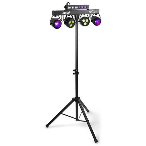 Beamz PARTYBAR10 Party Light Set with 2 Jelly Moons, 2 PARs &amp; UV/Strobe