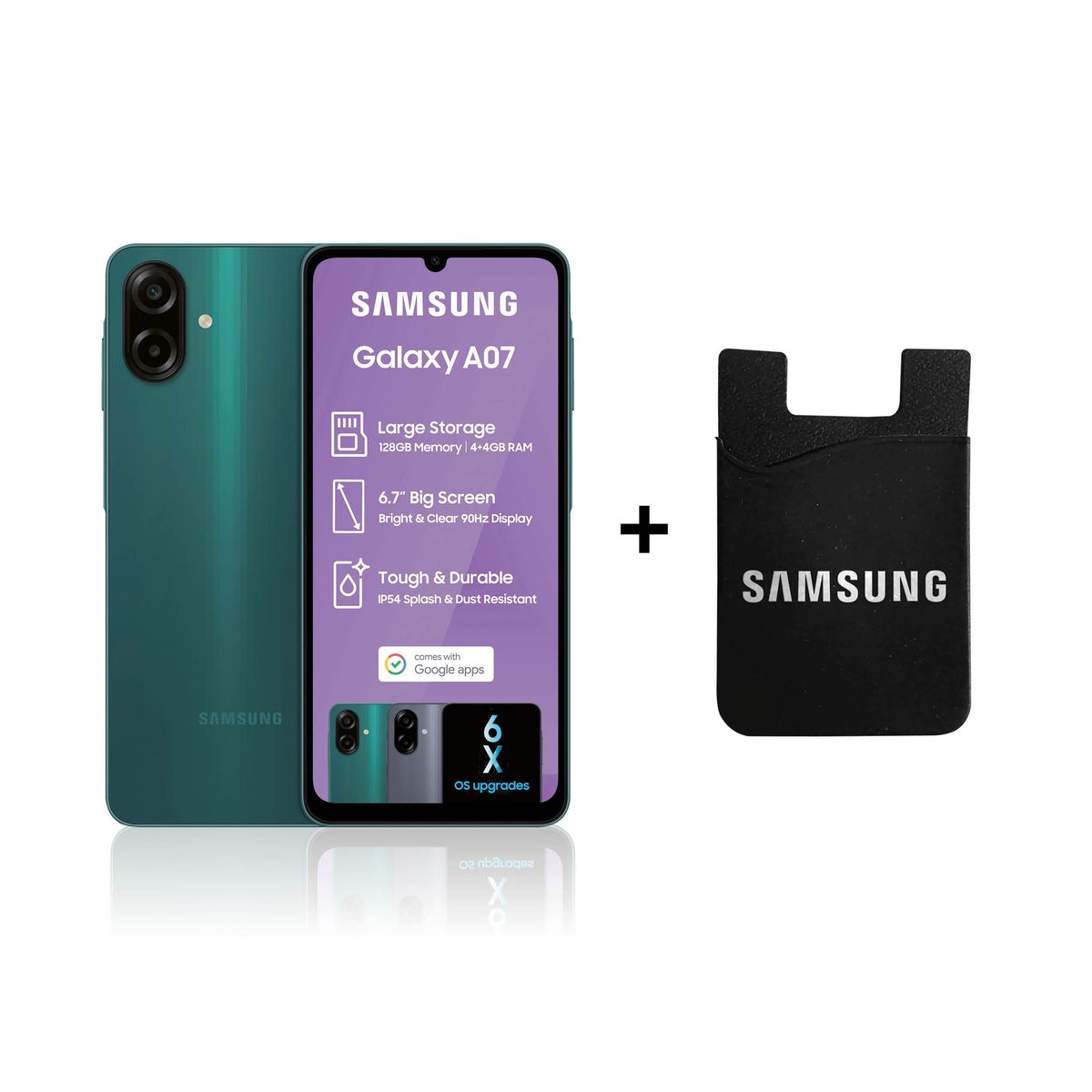 Samsung Galaxy A07 128GB LTE Dual Sim - Green + Credit Card Holder