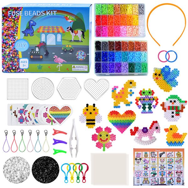 10600pcs Fuse Beads Kit DIY Beads Set Arts and Crafts Decorations Toy Kids