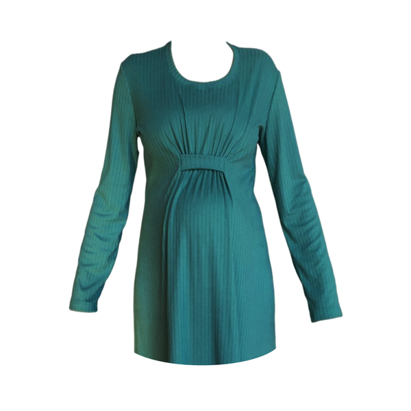 Maternity - Corp Style - Casual Blouse - Long Sleeve-Up to 6XL- Botanic Green