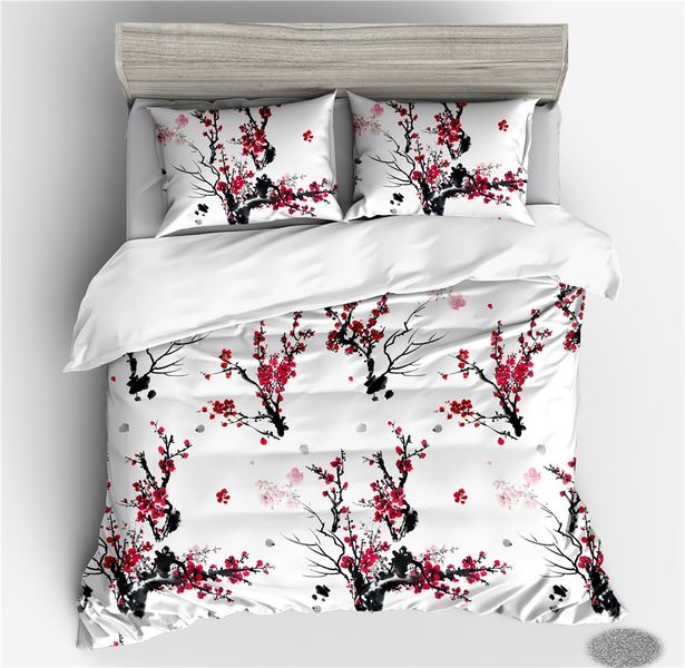 3D Printed Fascinating Plum Bossom Art Duvet Cover Set