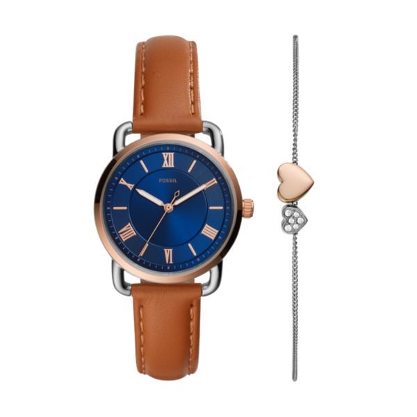 Fossil Copeland Brown Leather Watch - ES4913SET