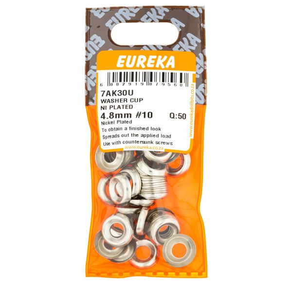 EUREKA Cup Washer Nickel Plated 4.8mm #10 Q:50 7AK30U