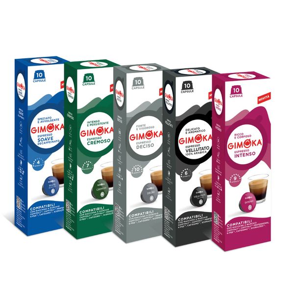 Gimoka Coffee Variety - 50 Caffitaly and K-fee Compatible Coffee Capsules