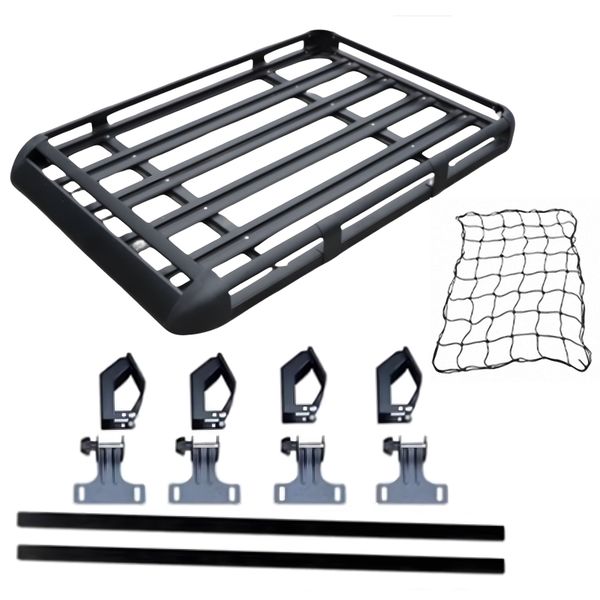 Universal Double-Layer Aluminum Roof Rack, Luggage Basket for SUV/Truck