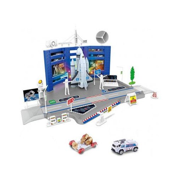 Olive Tree - Space Station Kids Pretend Playset - Toy Space Shuttle, Rocket, Rovers, Astronaut Figures, Vehicles, Traffic Signs &amp; Accessories