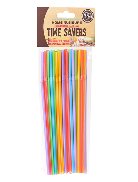 Plastic Straws in Assorted Colors 440 Piece