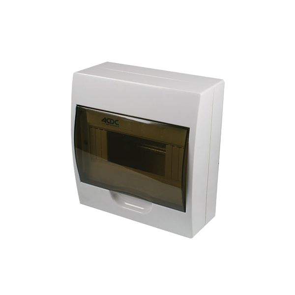 ACDC - White DIN DB 8-Way Surface with Door and Tray