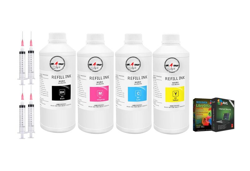 MR A TECH Refill Ink Compatible with Epson 101 - 4 Pack - 1L (BK/C/M/Y)