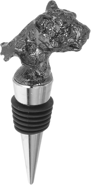 Decorative Metal Wine Stopper Leopard Head Design Bars Home