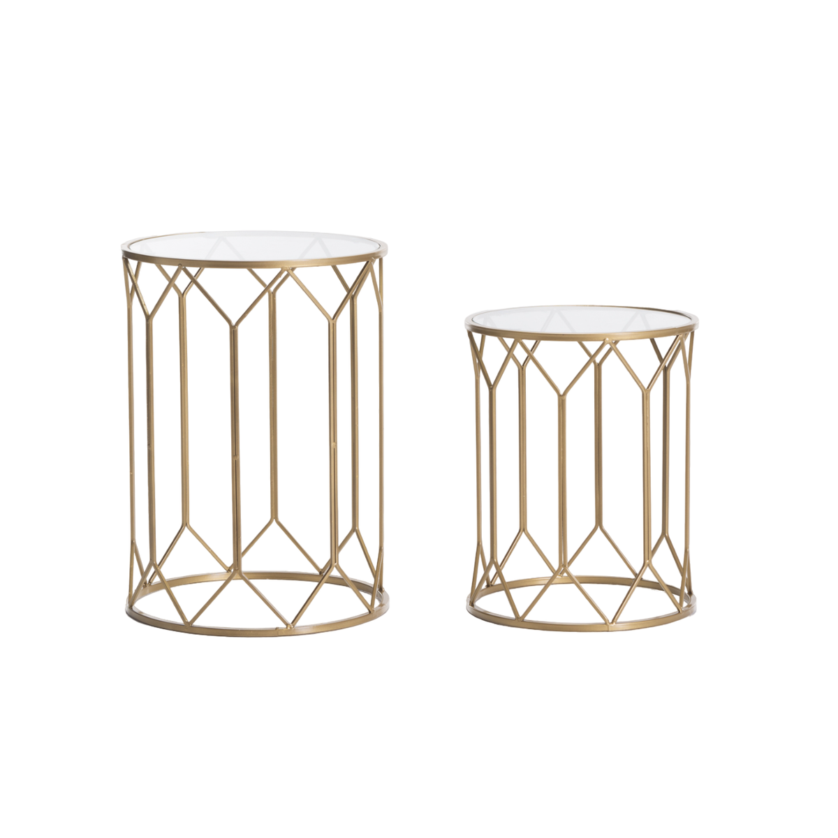Cessily 2 Geometric Gold Side Tables Shop Today. Get it Tomorrow
