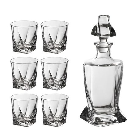 Quadro whisky set 1+6 Bohemia Crystalite