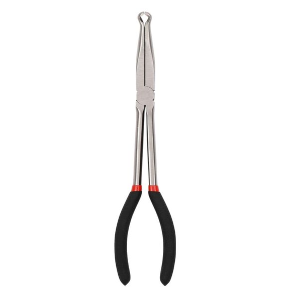 Automotive Tool DIY Black &amp; Red Handle Extra-Long 90 Curved Nose Plier