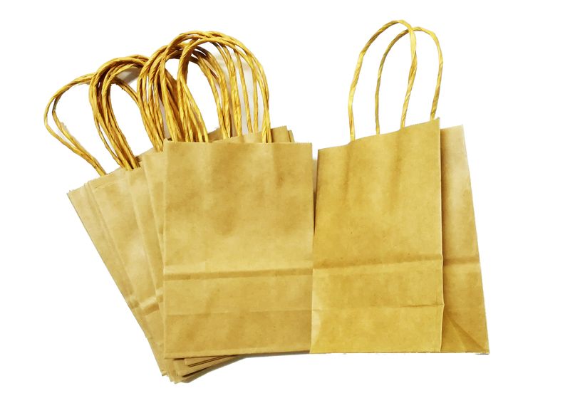 Bead cool -Gift Bag Bulk - Brown - 15cm(H) by 11cm(L) by 6cm(W) - 12pcs