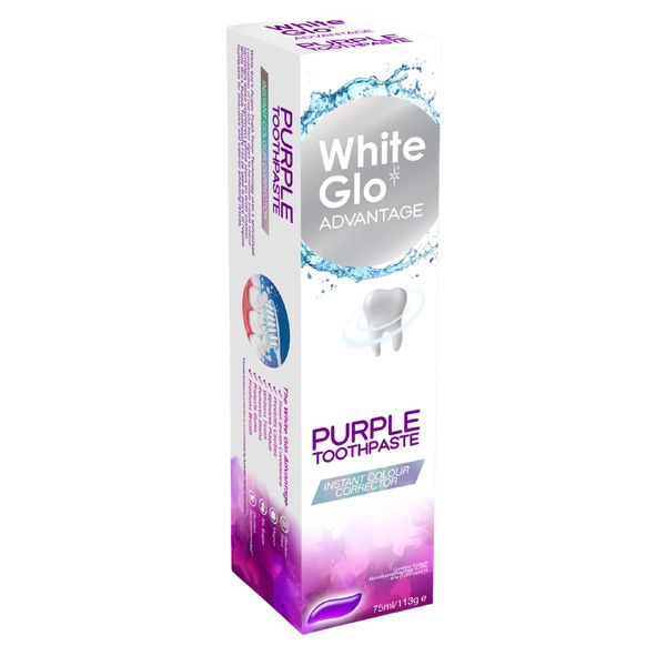 White Glo Advantage Whitening and Colour Correcting Toothpaste Purple 75ml