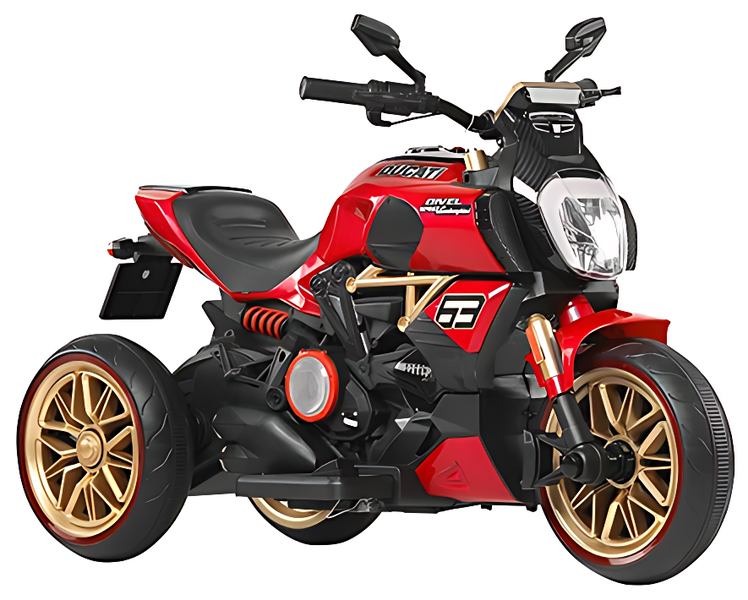 Kid's Electric Motorbike Toy Multifunctional Music Players 3-Wheels Red