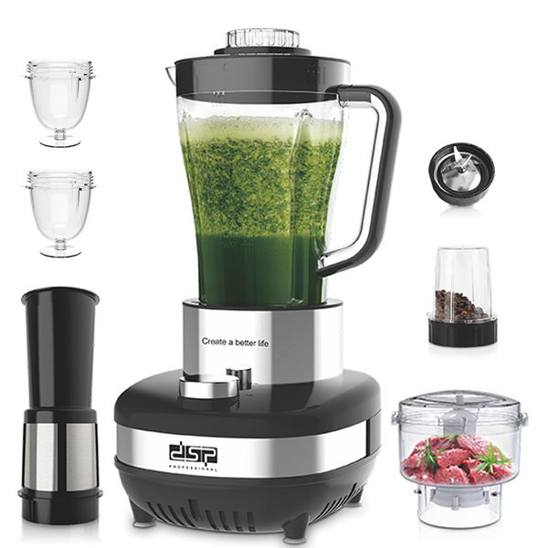 6 in 1 Food Processor Kitchen Machine with 1.8L Blender Chopper Grinder Cup