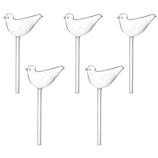 5Pieces Clear Plant Waterer Bird Shape Automatic Self Watering Globes