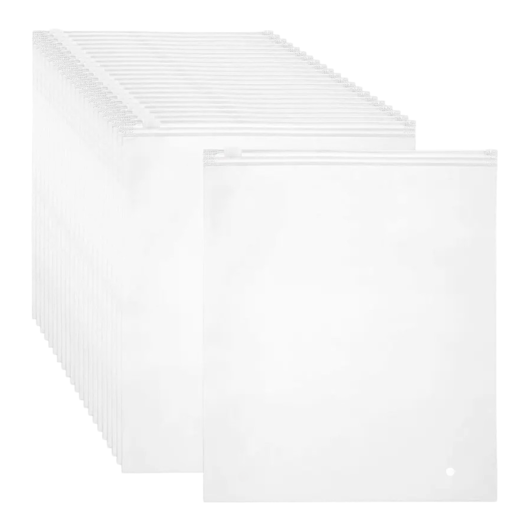 Bestby Clear Front Frosted Back Ziplock Plastic Packaging Bags - M - 50 Piece