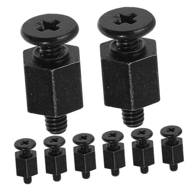 8pcs Black Motherboard Mounting Screws Hexagon Computer Motherboard Screws