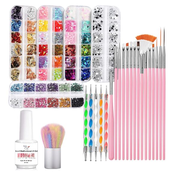 Nala by iMbali Multifunctional Rhinestone Nail Art Kit with Dust Brush