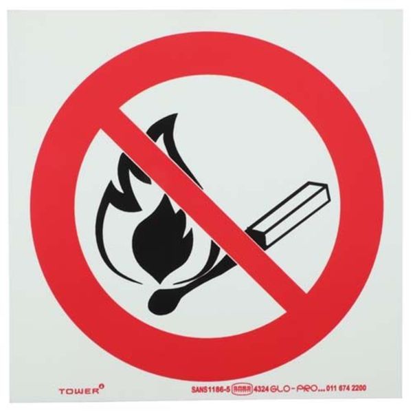 Tower No Fire Sign 190 x 190mm