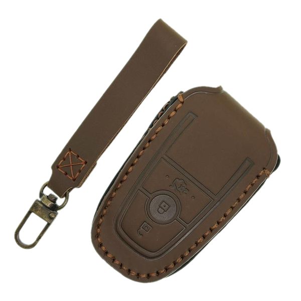Hallmo Genuine Leather Car Key Cover for Ford Ranger/Everest etc. Keyless