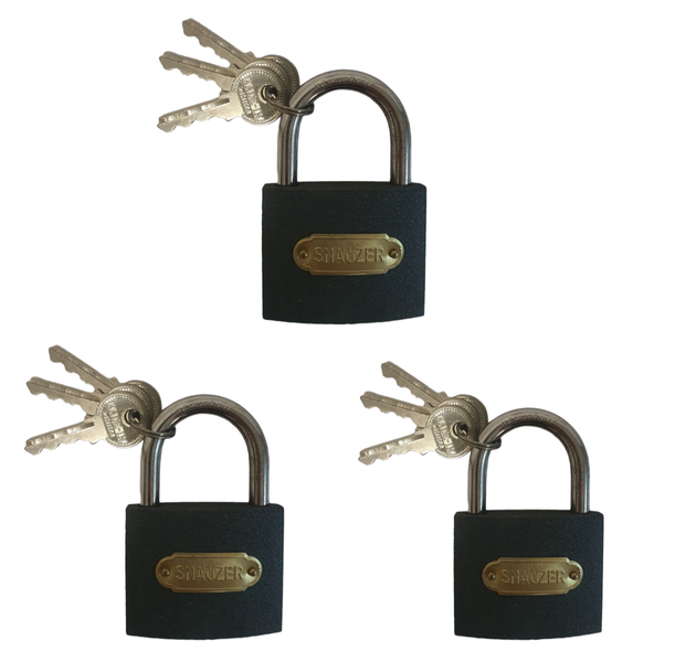 3 x Security Lock Iron Shackle 60mm