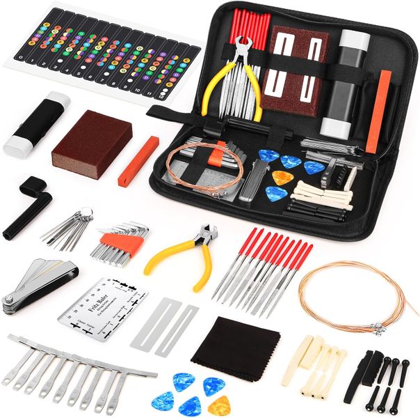 72Pcs Guitar Tool kit Portable Repairing Maintenance Ukulele Electric Bass